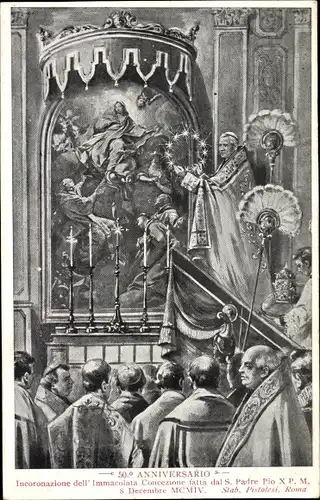 Künstler Ak Roma Rom Lazio, 50. Anniversario, Papst Pius X.