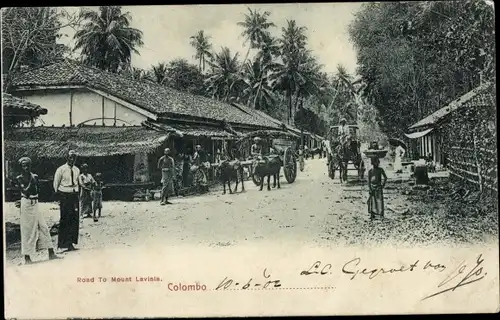 Ak Colombo Ceylon Sri Lanka, Straße nach Mount Lavinia