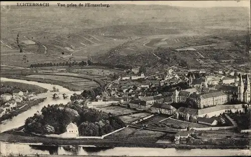 Ak Echternach Luxemburg, Blick vom Enzerberg