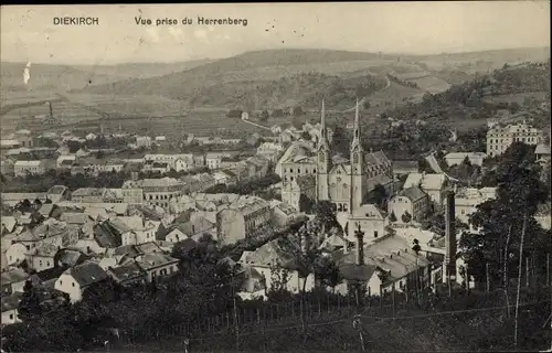 Ak Diekirch Luxemburg, Blick vom Herrenberg