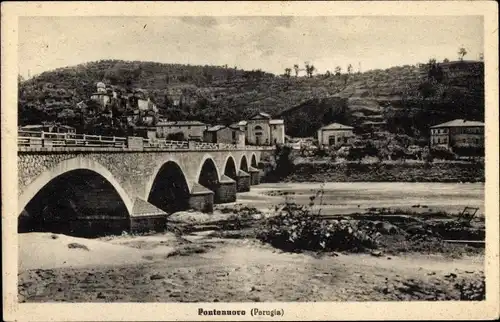 Ak Pontenuoro Perugia Umbria, Brücke zum Ort