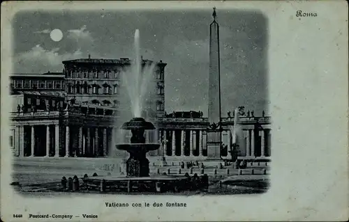 Mondschein Ak Roma Rom Lazio, Vaticano con le due fontane