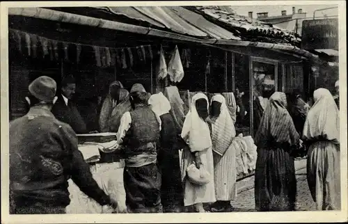 Foto Ak Sarajevo Bosnien Herzegowina, Markt, Türkische Frauen