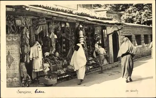 Ak Sarajevo Bosnien Herzegowina, Marktstand