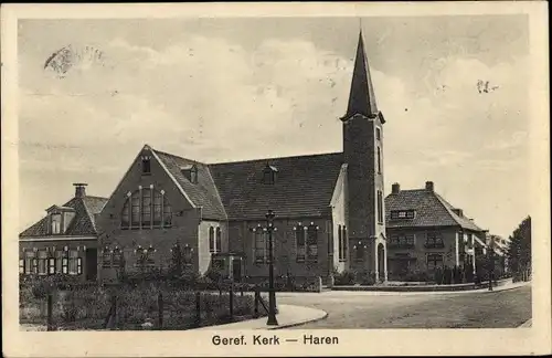 Ak Haren Groningen Niederlande, Geref. Kirche