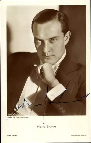 Ak Schauspieler Hans Stüwe, Portrait, Autogramm