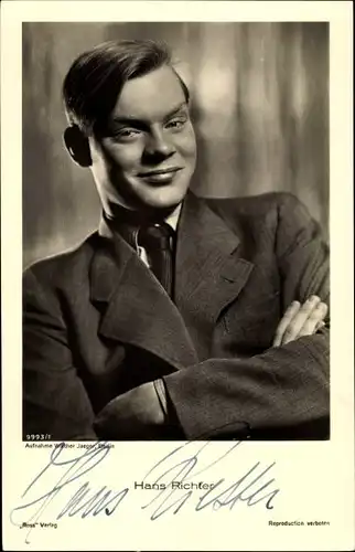 Ak Schauspieler Hans Richter, Portrait, Autogramm