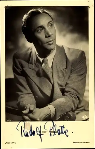 Ak Schauspieler Rudolf Platte, Portrait, Autogramm