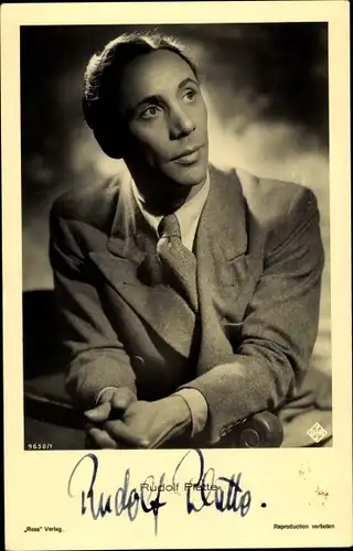 Ak Schauspieler Rudolf Platte, Portrait, Autogramm