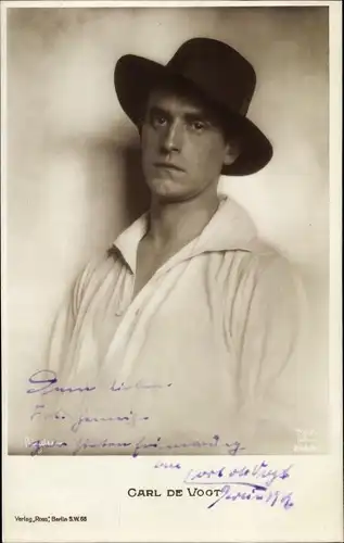 Ak Schauspieler Carl de Vogt, Portrait, Autogramm