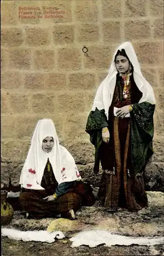 Ak Bethlehem Palästina, Frauen von Bethlehem, Tracht