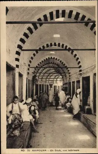 Ak Kairouan Tunesien, A Souk, Innenansicht