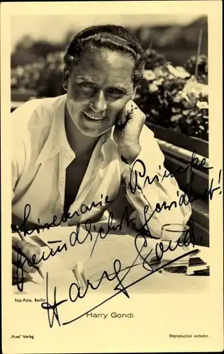 Ak Schauspieler Harry Gondi, Portrait, Autogramm