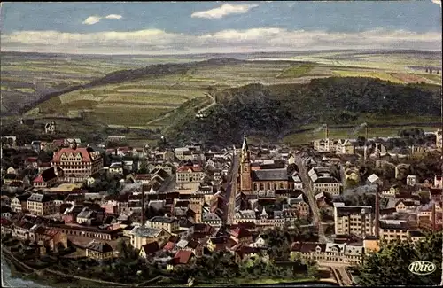 Künstler Ak Elsterberg im Vogtland, Panorama von Stadt u. Umgebung, Wiro Nr. 2997a