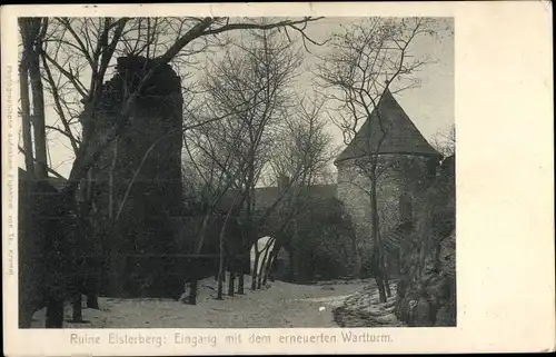 Ak Elsterberg im Vogtland, Ruine, Wartturm, Eingang