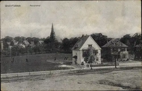 Ak Hamburg Altona Groß Flottbek, Panorama, Kirche