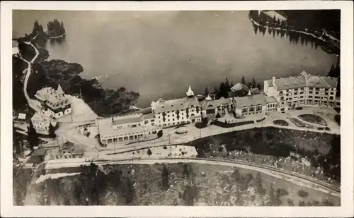 Ak Štrbské Pleso Štrba Csorba Tschirm Slowakei, Luftbild, Villen, Promenade