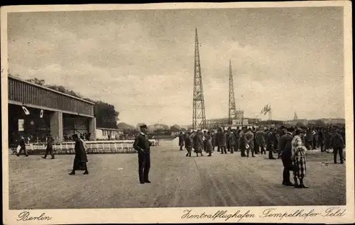 Ak Tempelhof Berlin, Zentralflughafen Tempelhofer Feld