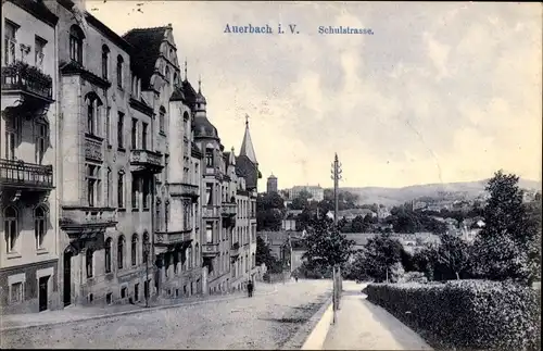 Ak Auerbach im Vogtland, Schulstraße