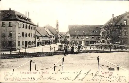 Ak Werdau in Sachsen, Leipziger Straße, Brücke