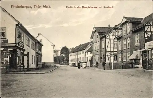 Ak Finsterbergen Friedrichroda im Thüringer Wald, Hauptstraße, Postamt