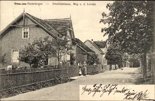 Ak Finsterbergen Friedrichroda im Thüringer Wald, Friedrichstraße, Weg zum Leinatal