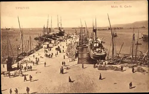 Ak Triest Trieste Friuli Venezia Giulia, Molo S. Carlo