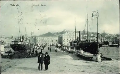 Ak Triest Trieste Friuli Venezia Giulia, Molo S. Carlo