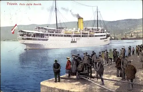 Ak Triest Trieste Friuli Venezia Giulia, Molo della Sanità, Kuk Marine Dampfer Thalia