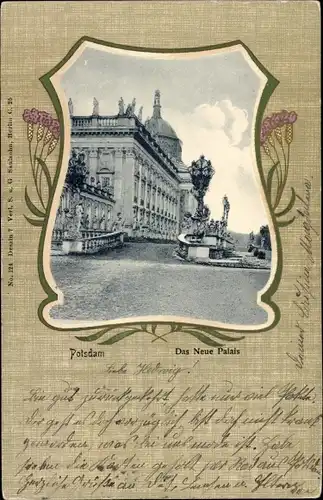 Passepartout Ak Potsdam, Neues Palais