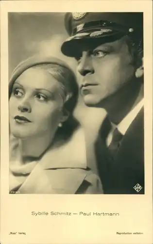 Ak Schauspieler Paul Hartmann, Schauspielerin Sybille Schmitz, Portrait