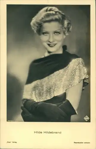 Ak Schauspielerin Hilde Hildebrand, Portrait