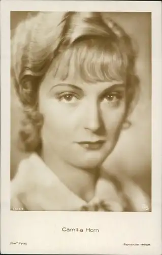 Ak Schauspielerin Camilla Horn, Portrait
