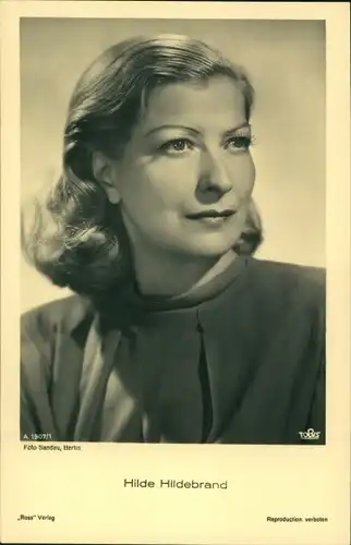 Ak Schauspielerin Hilde Hildebrand, Portrait
