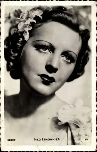 Ak Schauspielerin Meg Lemonnier, Portrait