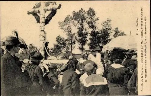 Ak Maurupt Marne, Battaile de la Marne, Benediction par Mgr Tissler