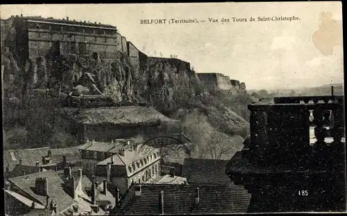 Ak Belfort Beffert Beffort Territorium Belfort, Blick auf die Türme von Saint Christophe