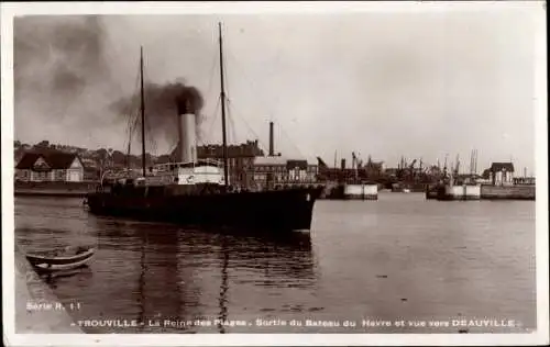 Ak Trouville Deauville Calvados, Die Königin der Strände, Bootsausfahrt Le Havre