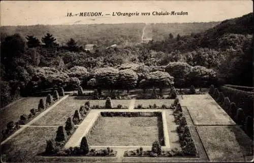 Ak Meudon Hauts de Seine, L'Orangerie vers Chalais-Meudon