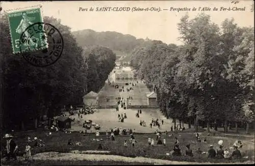 Ak Saint Cloud Hauts de Seine, Parc, Perspective de l'Allee du Fer-a-Cheval