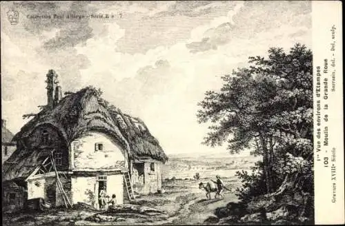 Künstler Ak Etampes Essonne, Moulin de la Grande Roue