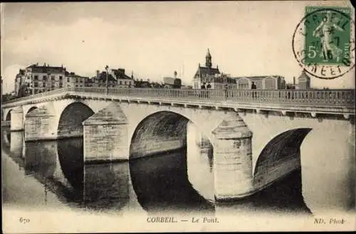 Ak Corbeil Essonne, Le Pont