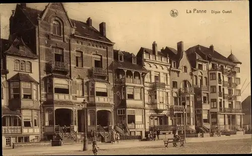 Ak La Panne De Panne Westflandern, Straßenpartie, Häuserreihe