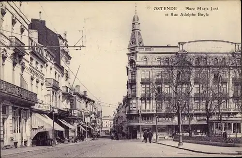 Ak Oostende Ostende Westflandern, Marie José Platz, Adolphe Buyle Straße