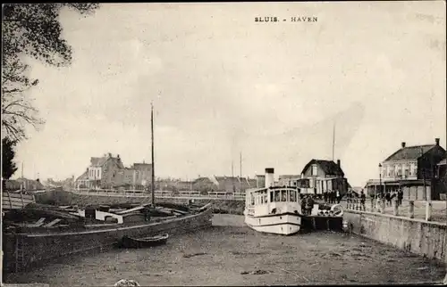 Ak Sluis Zeeland Niederlande, Hafen