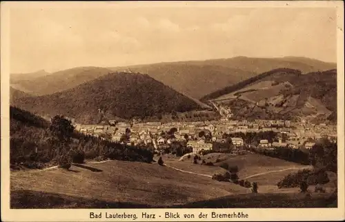 Ak Bad Lauterberg im Harz, Blick von der Bremerhöhe, Ortsansicht