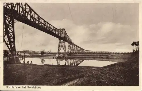 Ak Rendsburg in Schleswig Holstein, Hochbrücke