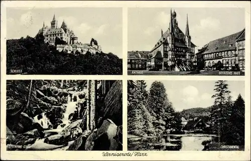 Ak Wernigerode im Harz, Schloss, Rathaus, Gotisches Haus, Christianental