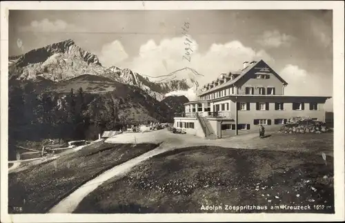 Ak Garmisch Partenkirchen in Oberbayern, Kreuzeckhaus, Adolf Zoeppritz Haus, Kreuzeck