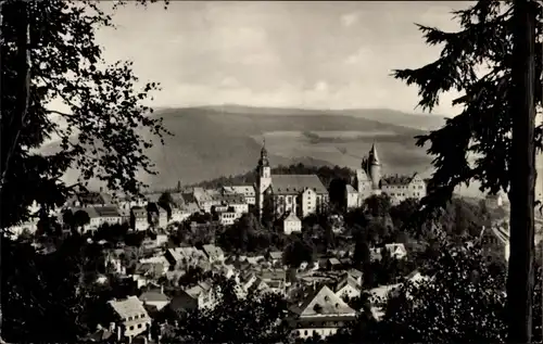 Ak Schwarzenberg im Erzgebirge Sachsen, Blick vom Backelmann